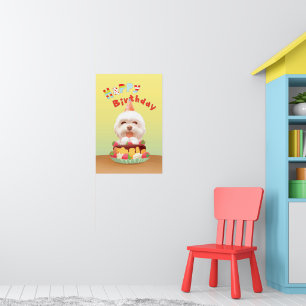 Smile Pup: Feliz Cumpleaños Bichon y Arte de Tarta