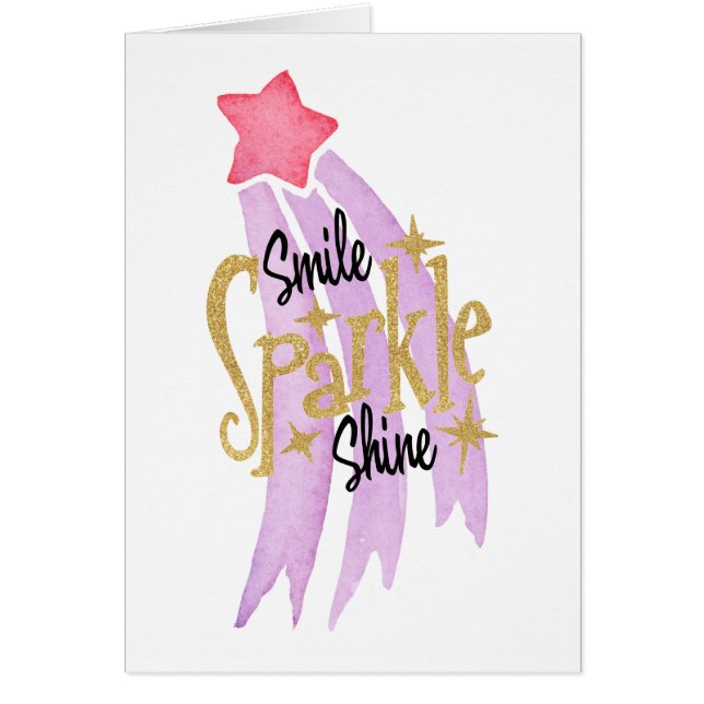 Smile Sparkle Shine Star Word Art (Frente)