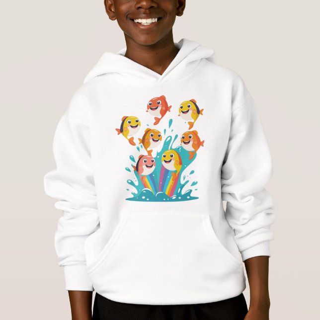 Smiling Fish Rainbow Hoodie (Anverso)