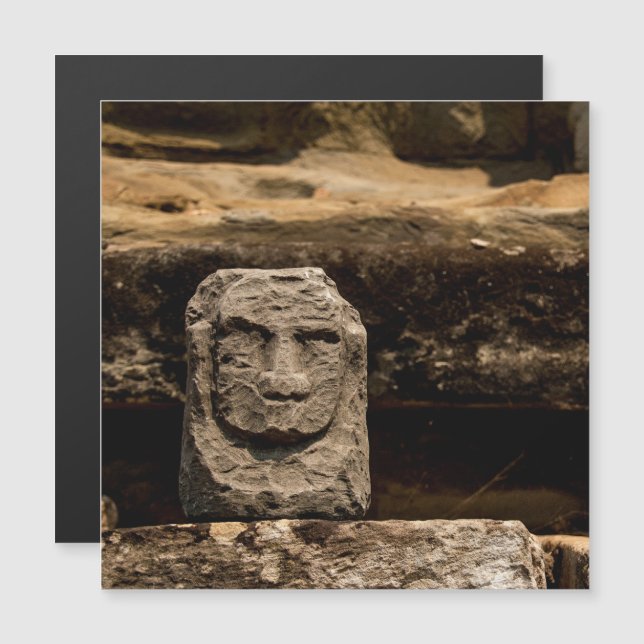 Smiling Stone Totem Cambodia Magnet Card (Anverso/Reverso)