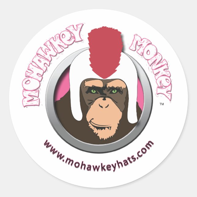 Smirkey Mohawkey Monkey pegatina (Anverso)