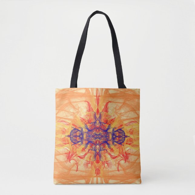 SMOKE naranja - Arte Fractal - Bolsa Tote (Anverso)