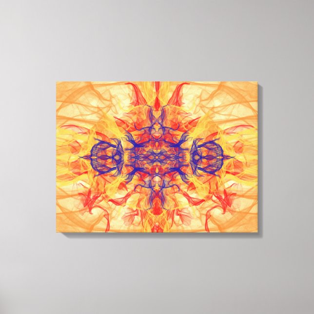 SMOKE naranja - Arte fractal - Imprimir lienzo (Anverso)