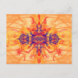 SMOKE naranja - Arte Fractal - Postal