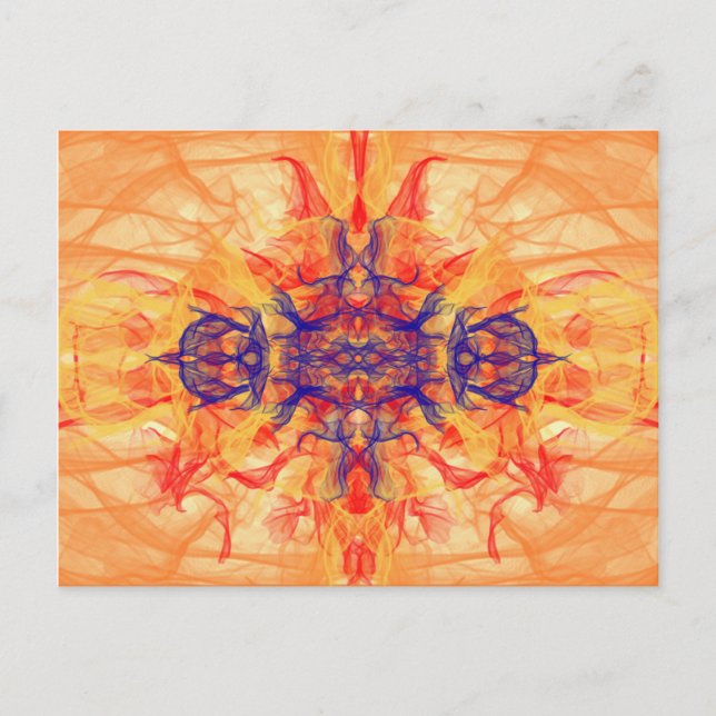 SMOKE naranja - Arte Fractal - Postal (Anverso)