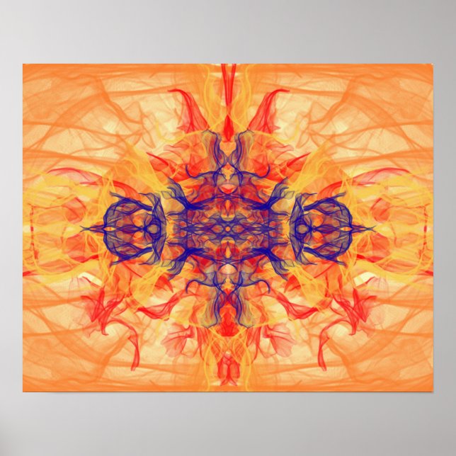 SMOKE naranja - Arte fractal - Poster (Frente)