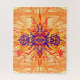 SMOKE naranja - Arte Fractal - Rompecabezas