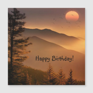 Smokey Mountains Happy Birthday Magnetic Card