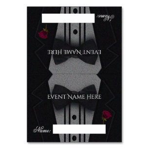 Smoking de la tarjeta del lugar de la boda