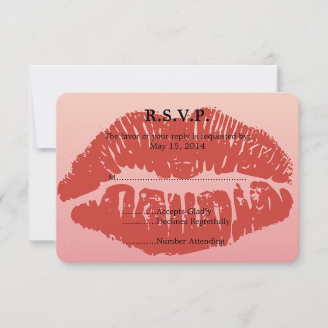 Smooch Lips Wedding RSVP (Anverso)