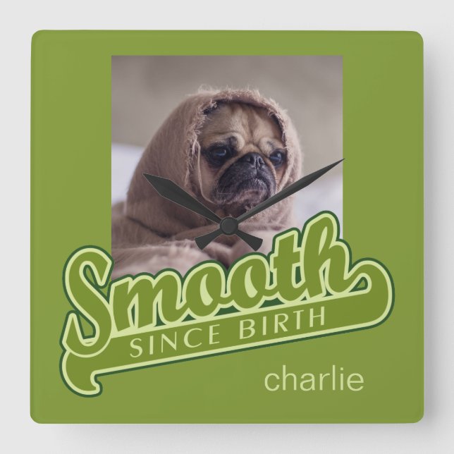 SMOOTH con SU FOTO y NOMBRE reloj de pared persona (Anverso)