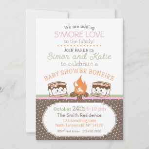 S'more Invitación a la ducha de bebé con temática 