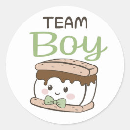 S'more Team Boy pegatina con corbata de arco verde