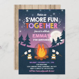 S'mores Invitación al cumpleaños S'mores Fiesta de