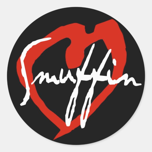 Smuffin Red Heart Pegatina Negro (Anverso)