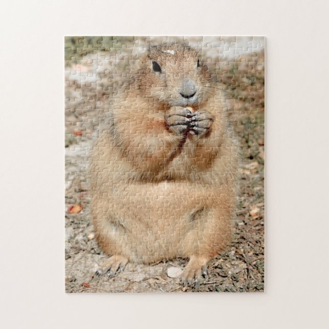 Snacking Prairie Puzzle Dog (Vertical)