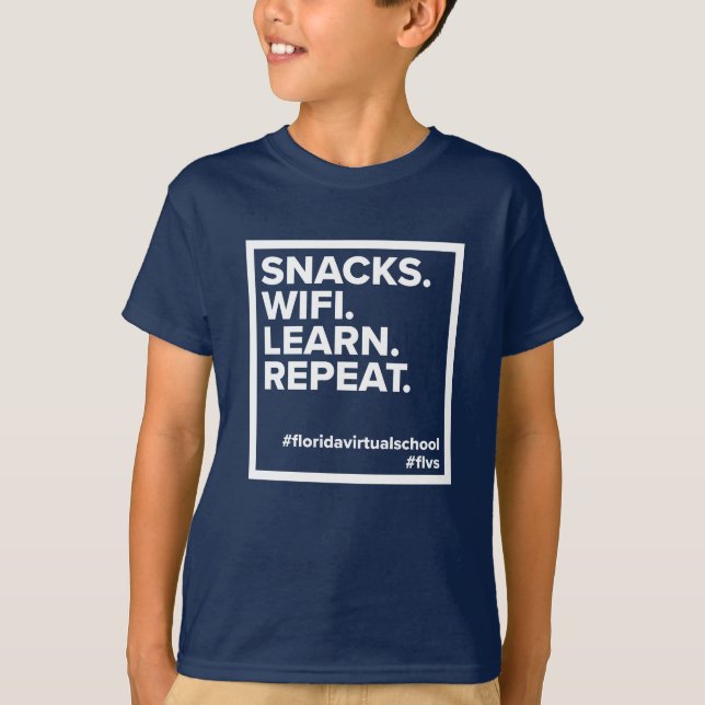Snacks FLVS. WiFi. Aprende. Repite. Camiseta (Arma (Anverso)