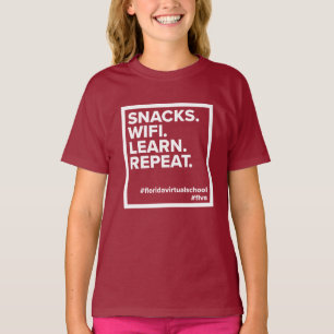 Snacks FLVS. WiFi. Aprende. Repite. Camiseta (Berr