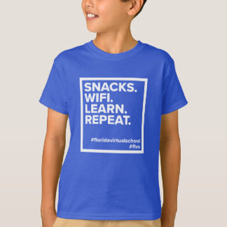 Snacks FLVS. WiFi. Aprende. Repite. Camiseta (real