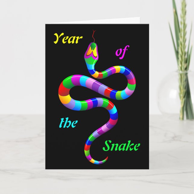 Snake Psychedelic Tarjeta de saludo Rainbow (Anverso)