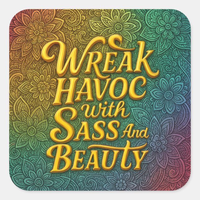 Snarky Wreak Havoc con Sass y Beauty Pegatina (Anverso)