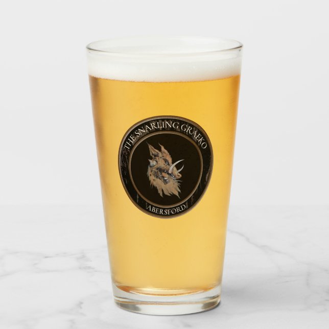 Snarling Graeko Beer Glass Tumbler (Anverso (lleno))