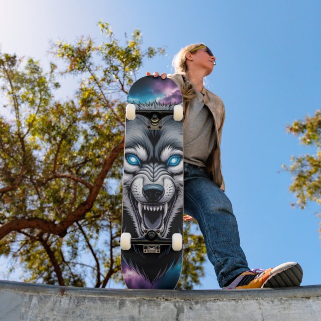  Snarling wolf head Skateboard  (Exterior 1)