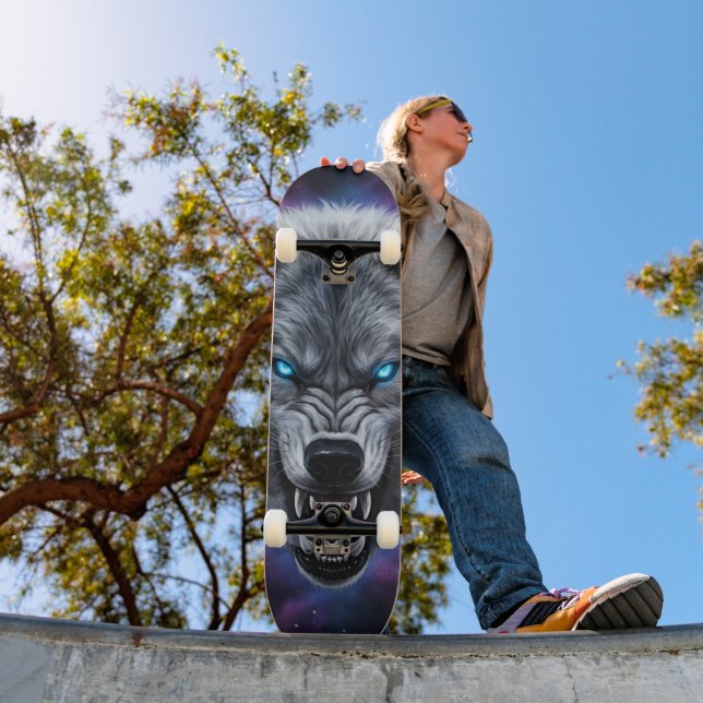  Snarling wolf head Skateboard  (Exterior 1)