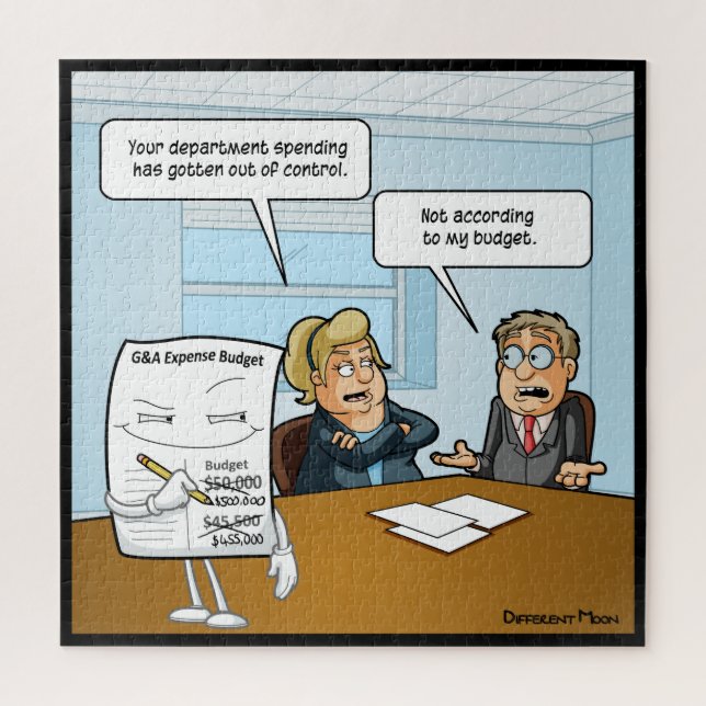 Sneaky Budget Funny Jigsaw Puzzle (Vertical)