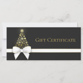 Snflakes Christmas Tree Bow Black Gray Gift Card