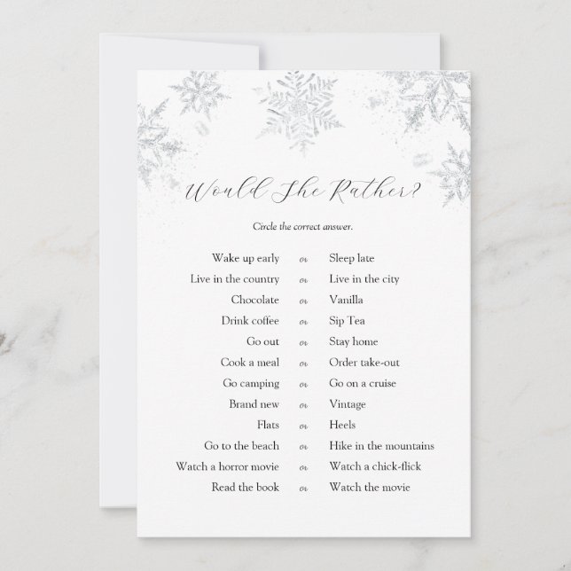 Snflakes Prefiere Tarjeta De Juego (Anverso)