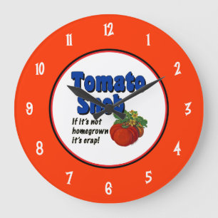 Snob de tomates dice con números reloj de pared