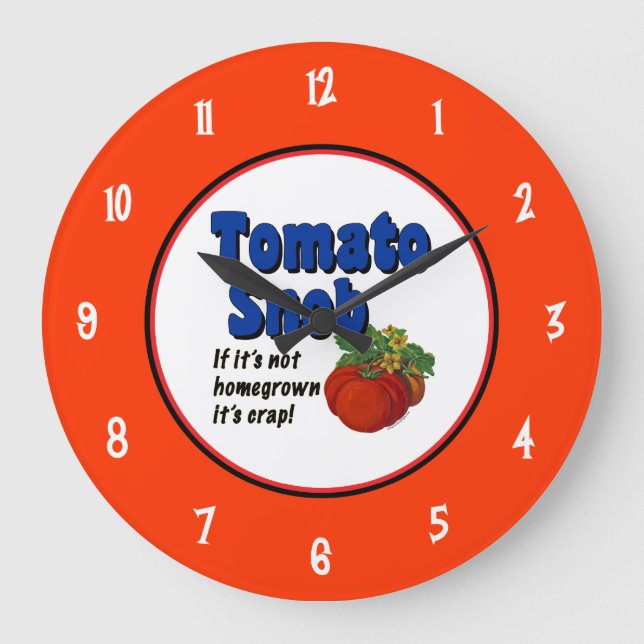 Snob de tomates dice con números reloj de pared (Anverso)