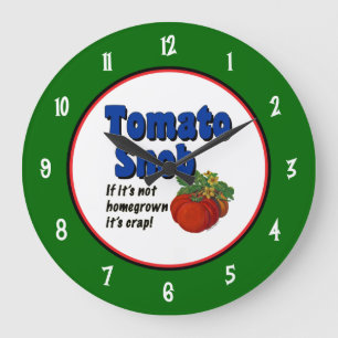 Snob del tomate que dice con números en el reloj
