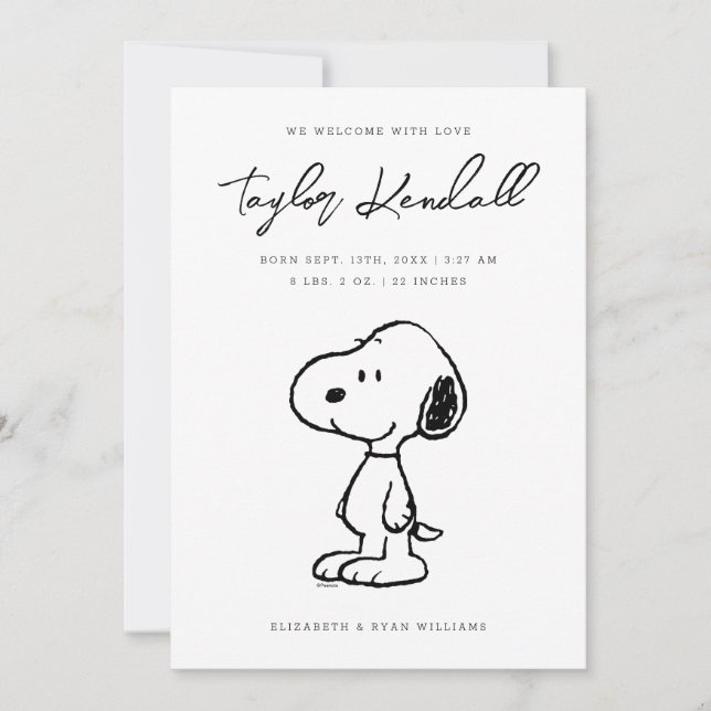 Snoopy Baby Invitación (Anverso)