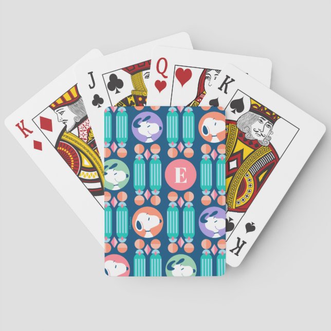 Snoopy Dark Blue Deco Dreams Patrón Jugar Cartas (Reverso)