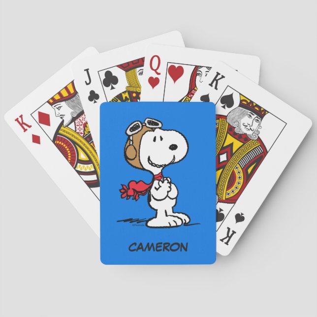 Snoopy Las Cartas De Juego De Ace Volador (Reverso)