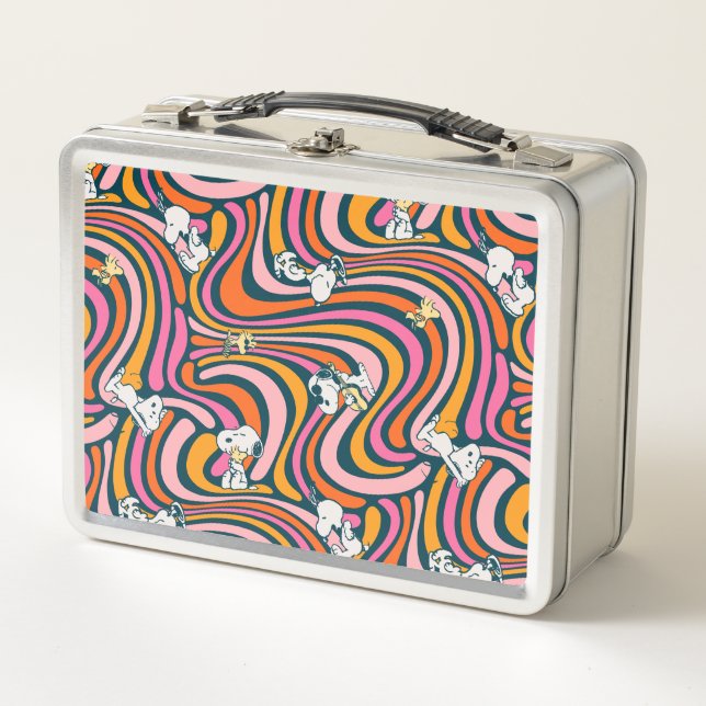 Snoopy & Woodstock Groovy Vibes Patrón púrpura (Anverso)