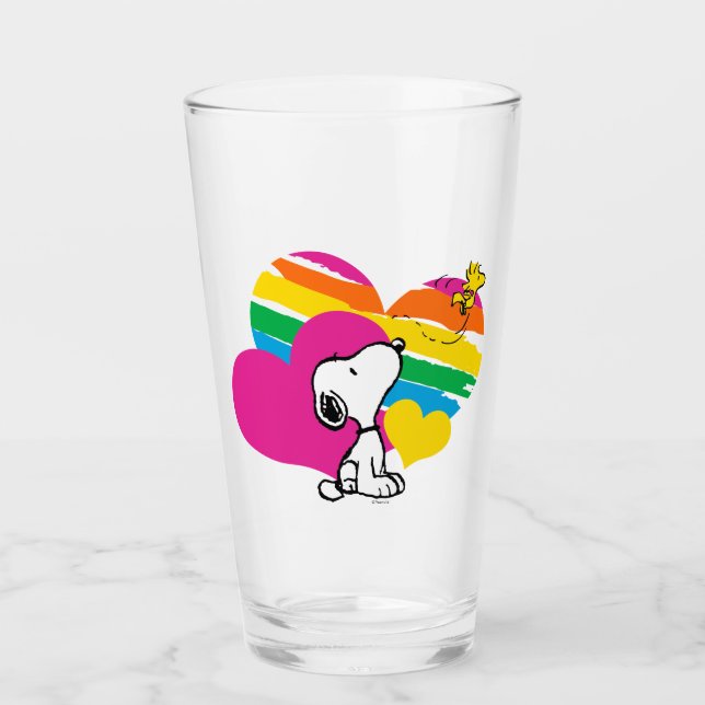 Snoopy y Woodstock | Corazones arcoiris (Anverso)