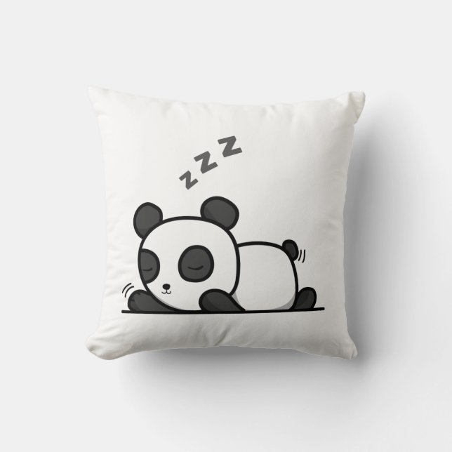 Snoozy Panda - Cojín decorativo acogedor (Anverso)