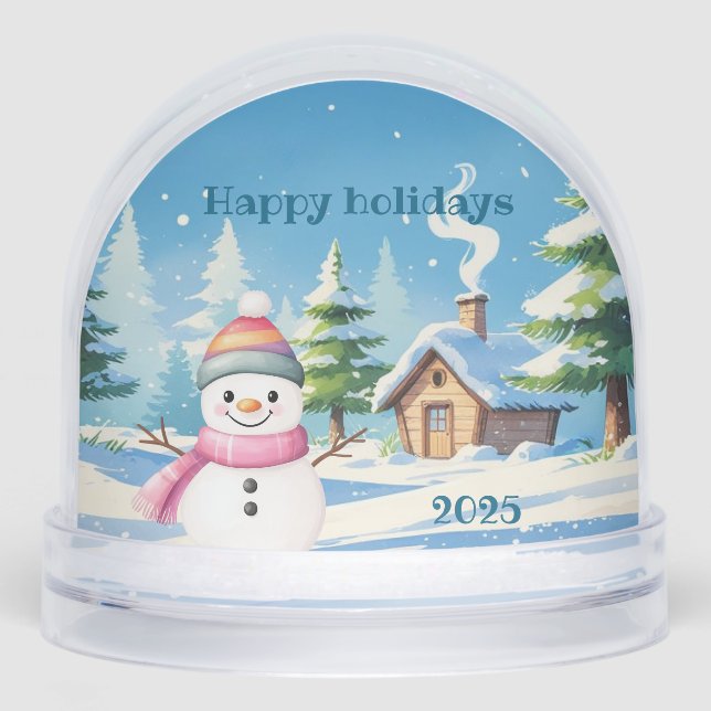Snow globe happy holidays personalize (Anverso)
