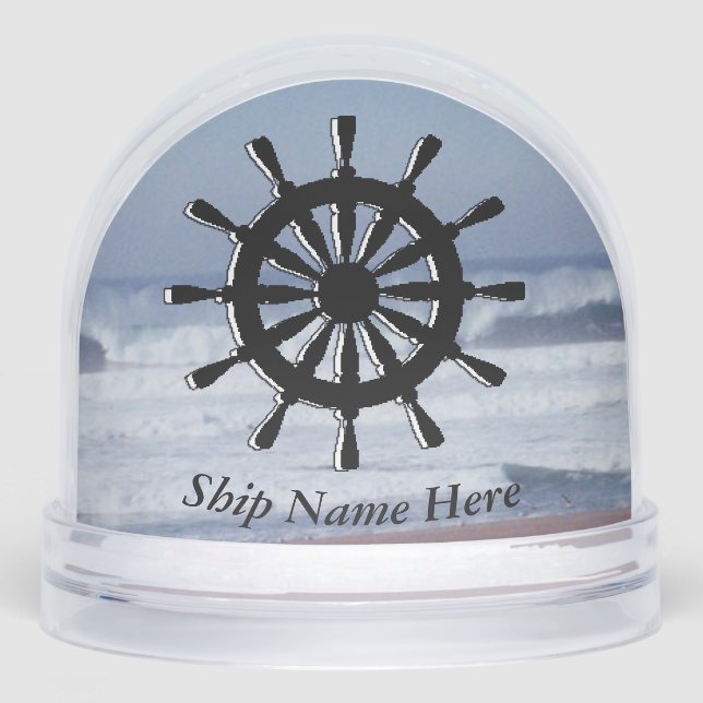 Snow Globe - Nautical Scene with Text (Anverso)