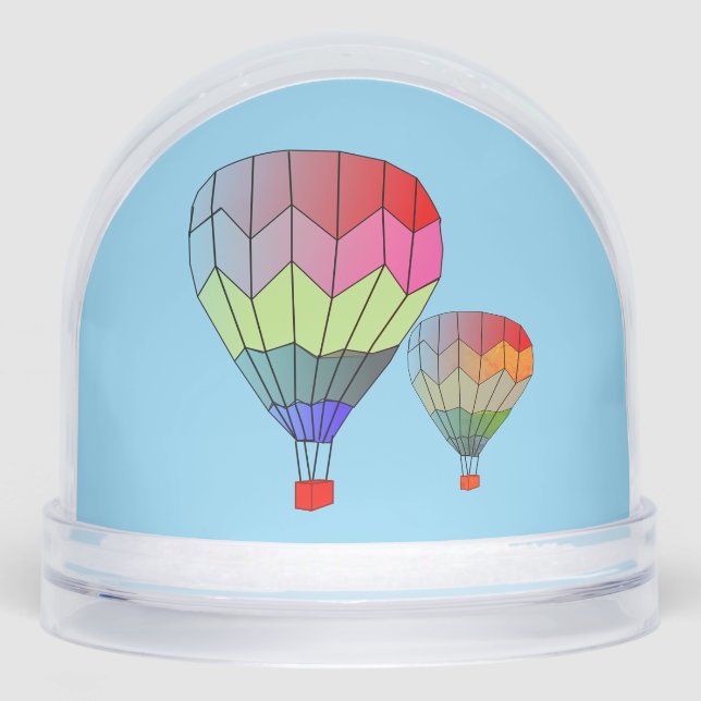 Snow Globe - Striped Hot Air Balloons (Anverso)