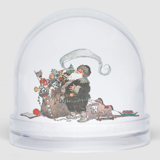Snow Globe Vintage Santa Merry Christmas