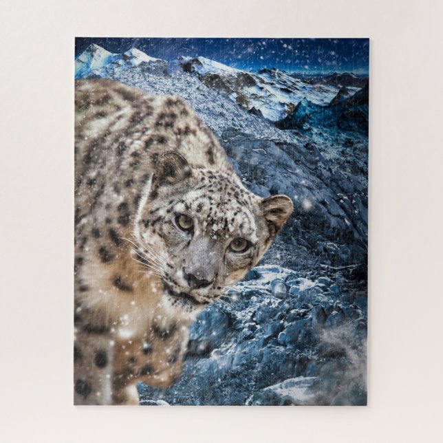 SNOW LEOPARD CLOUD WALKER JIGSAW PUZZLE (Vertical)