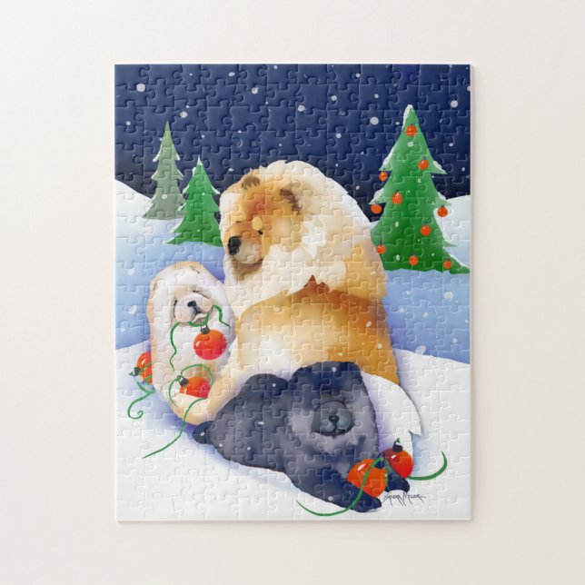 SNOWBABIES Chow 2020 rompecabezas navideño (Vertical)