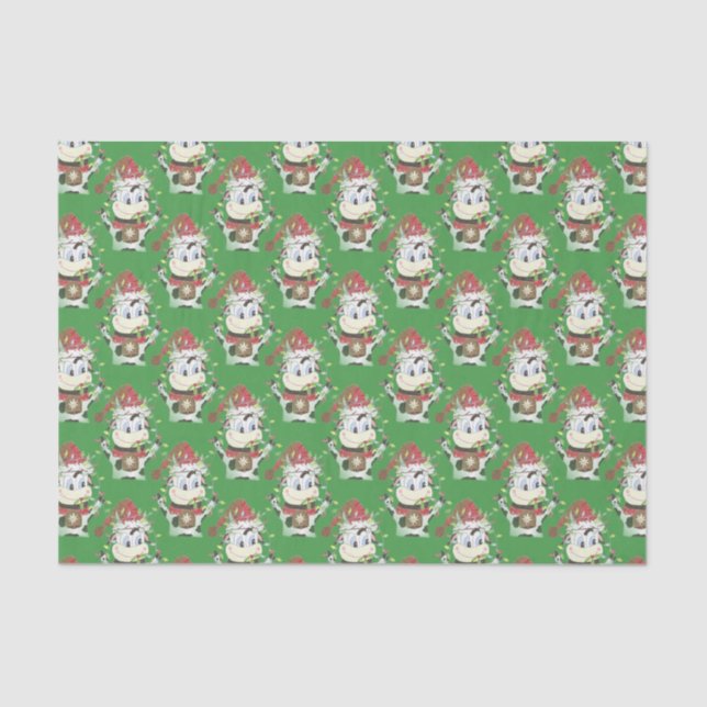 Snowbell: papel verde de los Navidades de vaca (Anverso)