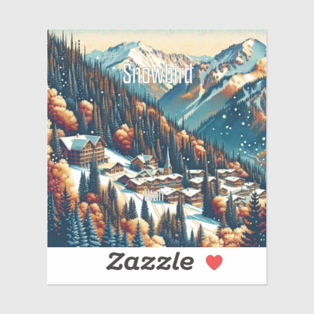 Snowbird Utah Pegatina de vinilo de 3 pulgadas (Hoja)