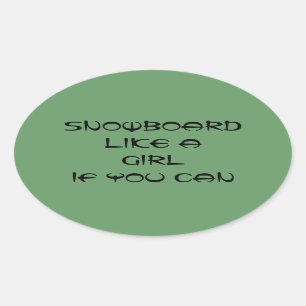 snowboard como un pegatina chica