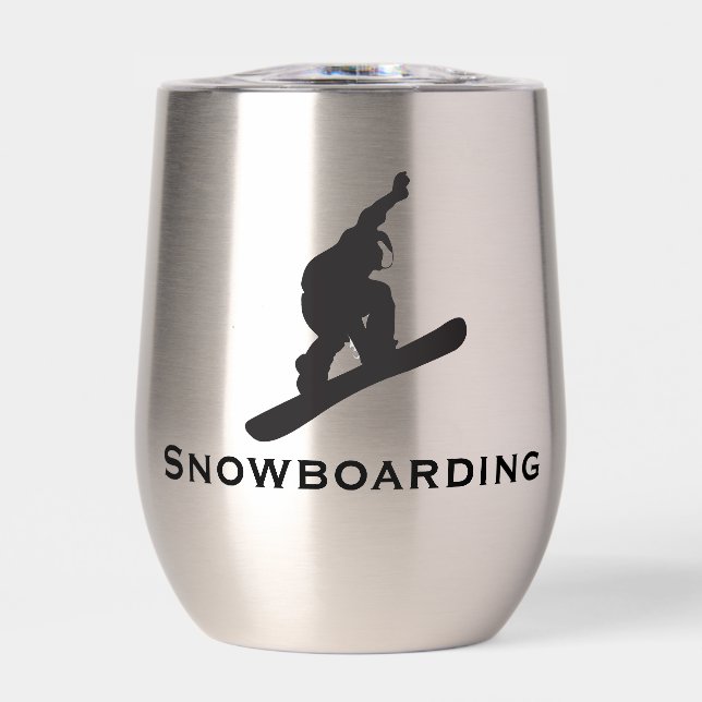 Snowboard Diseño Termal de Vino Tumbler (Frente)